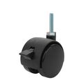 Twin Wheel Caster Solutions Twhn-40n-t03-bk-b 1 57 Diameter Nylon Hooded Brake 4-20 X Length Threaded Stem 67 Lb Capacity Range 