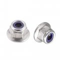 M4 Nylon Insert Hex Lock Nuts With Flange 304 Stainless Steel Plain Finish 15pcs 
