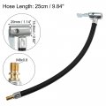 Uxcell 2pcs 25cm 9 84 Tire Valve Connect Pipe W Gas Nozzle Caps Air Chuck Inflator Compressor Pump Extension Rubber Hose Set
