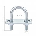 Uxcell Round U-bolt 1 Set 06 27mm Inner Width 59mm Length Steel M8 With Nut Plate