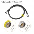 Uxcell Faucet Supply Line Connector G1 2 Female X 39 Inch Long Braided 304 Stainless Steel Water Hose Black