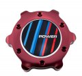 Vms Racing Red Oil Cap Power Bbrt Emblem In Billet Aluminum Compatible With Bmw E34 E39 E53 E60 E61 M5 X5 Sav 525i 525xi 528i