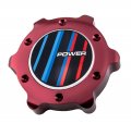 Vms Racing Red Oil Cap Power Bbrt Emblem In Billet Aluminum Compatible With Bmw E34 E39 E53 E60 E61 M5 X5 Sav 525i 525xi 528i