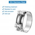 Uxcell 2pcs T-bolt Hose Clamp Working Range 64-67mm 304 Stainless Steel Intake Intercooler Clamps Adjustable Tube For Tubes