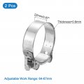 Uxcell 2pcs T-bolt Hose Clamp Working Range 64-67mm 304 Stainless Steel Intake Intercooler Clamps Adjustable Tube For Tubes