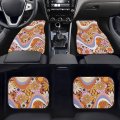 Uniceu Abstract Hippie Flower Car Floor Mats 4 Pcs 70s Groovy Floral Retro Swirl Wavy Auto Anti Slip Liner Universal Fit