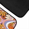 Uniceu Abstract Hippie Flower Car Floor Mats 4 Pcs 70s Groovy Floral Retro Swirl Wavy Auto Anti Slip Liner Universal Fit