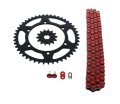 Kawasaki Kdx250 1991 To 1994 And Kx250 1996 Red Chain Sprocket Kit Black 14 47 112l Steel Front Rear Sprockets 