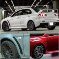 Qiilu Side Fender Vent Cover Trim Front Car Air Outlet Stickers Decorative Strip For Jdm Style Fit Mitsubishi Lancer Ex Evo V3