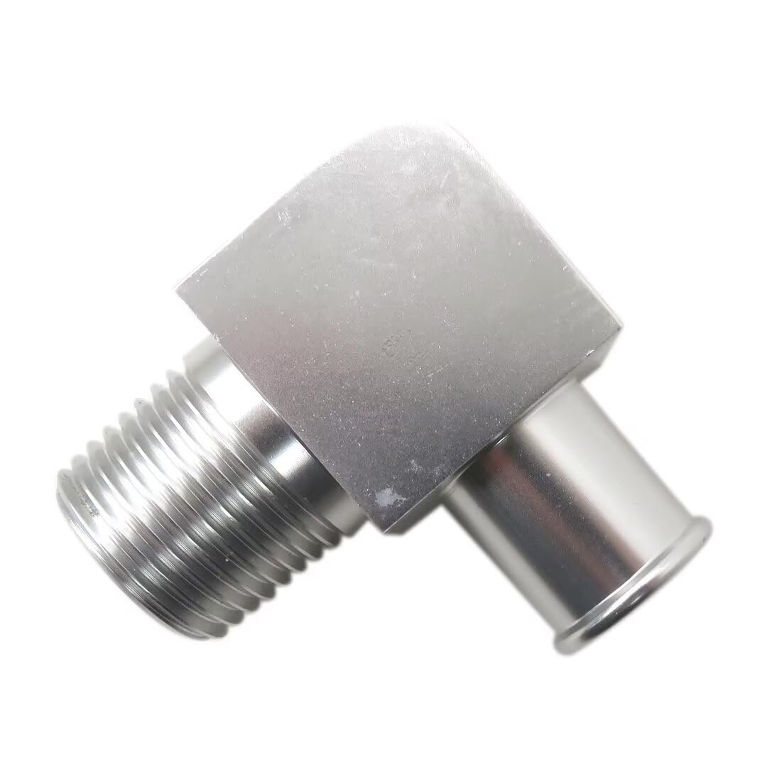Chrome Aluminum 90 Degrees Heater Hose Connector 1 2 In Npt Thread To 5 8 Barb Billet Universal Replacement For Systems