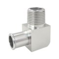 Chrome Aluminum 90 Degrees Heater Hose Connector 1 2 In Npt Thread To 5 8 Barb Billet Universal Replacement For Systems 