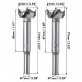 Uxcell Forstner Wood Boring Drill Bits 20mm 21mm Dia Hole Saw Carbide Alloy Steel Tip Round Shank Cutting For Hinge Plywood