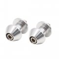 2pcs 6mm Thread Dia Metal Motorcycle Rear Wheel Swingarm Stand Sliders Spools Silver Tone Universal Replace 
