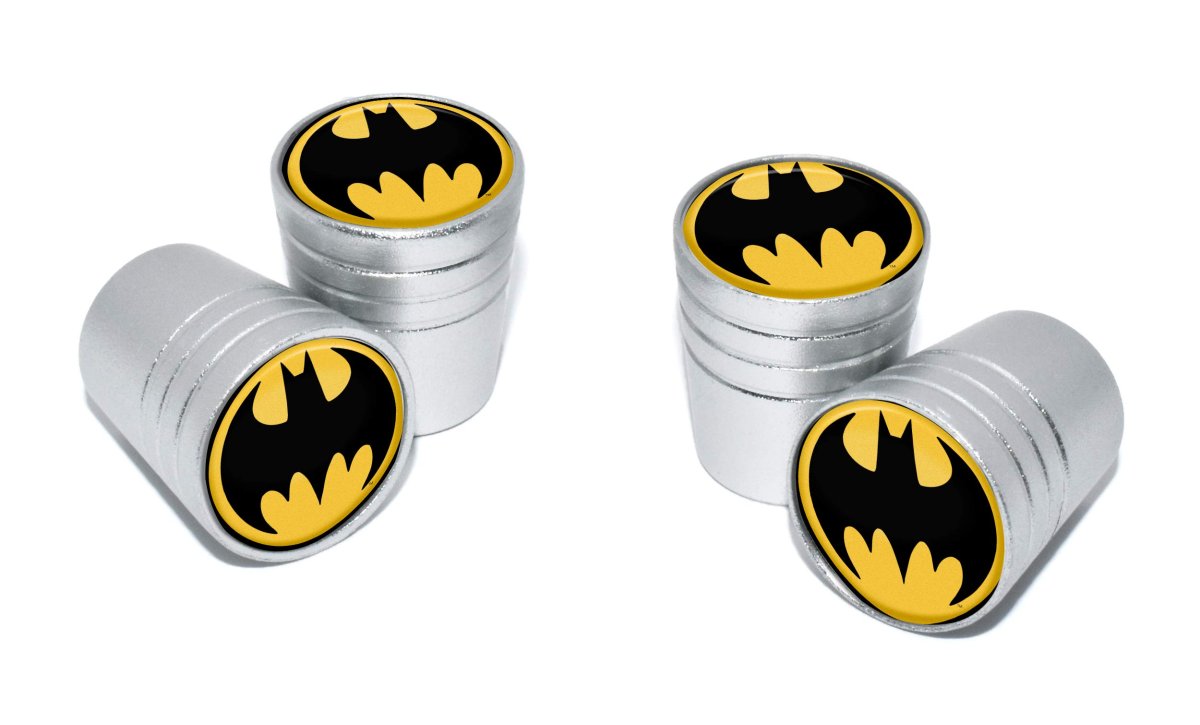 Dc Comics Batman Matte Chrome Aluminum Tire Valve Stem Caps Universal Fit For Cars Bikes Trucks Rvs Motorcycles Trailers Pack