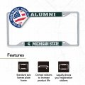 Michigan State University Metal License Plate Frame And Sticker Alumni Combo Officially Licensed Zinc Alloy Universal Fit For