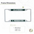 Michigan State University Metal License Plate Frame And Sticker Alumni Combo Officially Licensed Zinc Alloy Universal Fit For