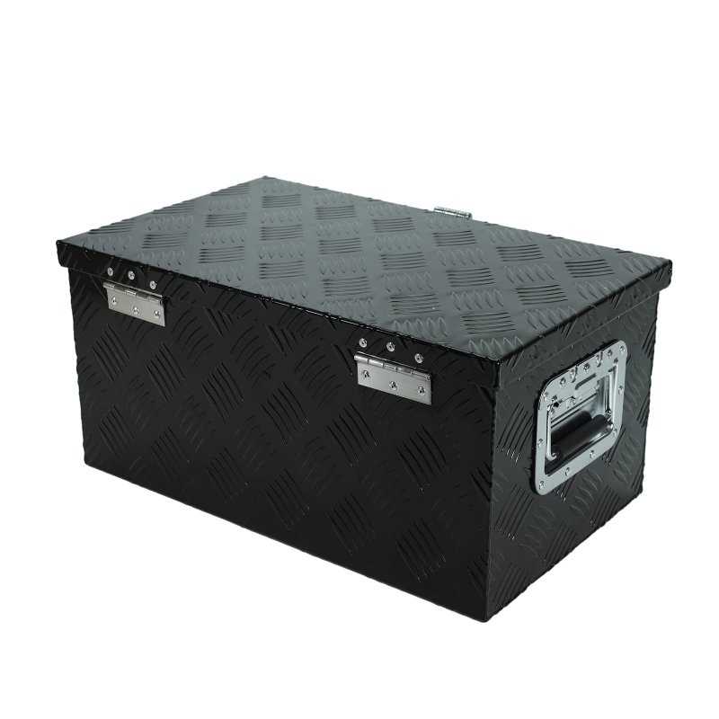 Blackhorse-racing 20 Inch Heavy Duty Aluminum Stripes Plated Tool Box Pick Up Truck Bed Rv Trailer Toolbox Storage Organizer