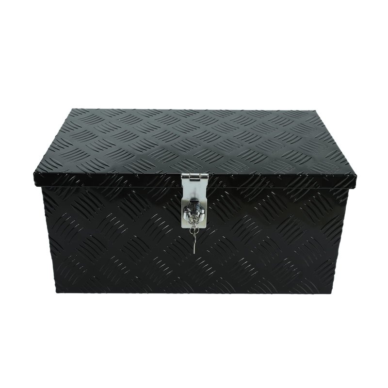 Blackhorse-racing 20 Inch Heavy Duty Aluminum Stripes Plated Tool Box Pick Up Truck Bed Rv Trailer Toolbox Storage Organizer