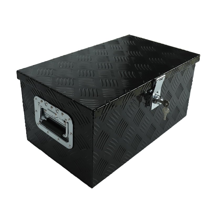 Blackhorse-racing 20 Inch Heavy Duty Aluminum Stripes Plated Tool Box Pick Up Truck Bed Rv Trailer Toolbox Storage Organizer