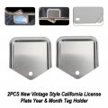 Gtpartes New Pair Of Vintage Style California License Plate Frame Year And Month Tag Holder
