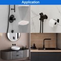 Uxcell 4pcs Wall Split Flange 86mm 3 4 Length Escutcheon Plate Abs Square Self-adhesive Plumbing Cover Plates For3mm 1 3 Dia