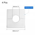 Uxcell 4pcs Wall Split Flange 86mm 3 4 Length Escutcheon Plate Abs Square Self-adhesive Plumbing Cover Plates For3mm 1 3 Dia