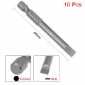 Uxcell 10 Pcs 6mm Slotted Tip Magnetic Flat Head Screwdriver Bits 1 4 Inch Hex Shank 2 5-inch Length S2 Power Tool