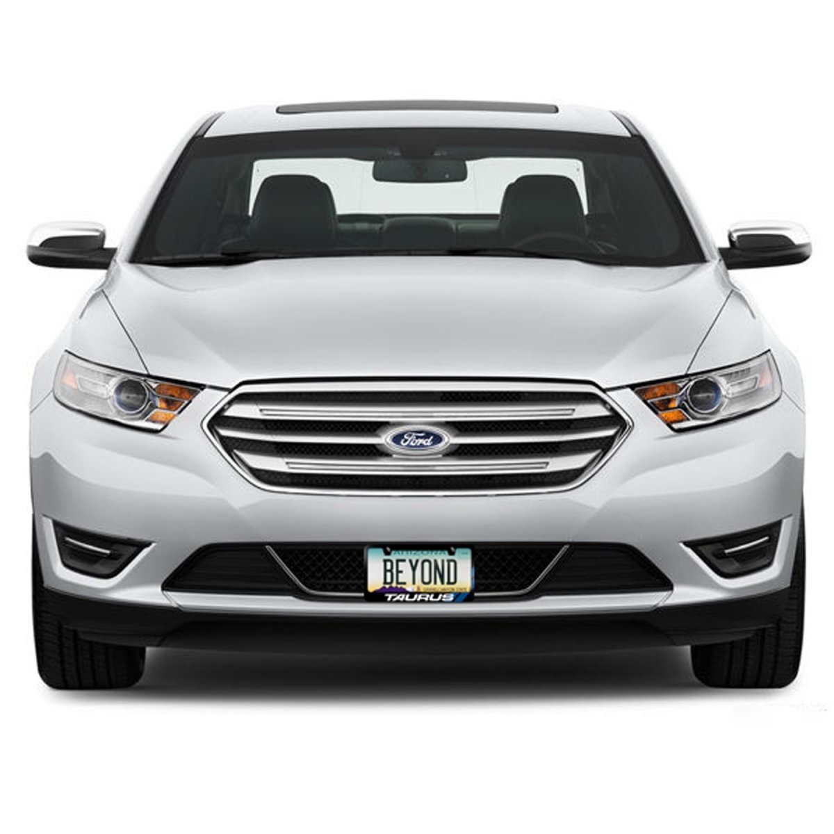 Ford Taurus License Plate Frame Carbon Fiber Texture Blue Stripe Black Metal 12 In X 6 Official Licensed Product
