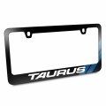 Ford Taurus License Plate Frame Carbon Fiber Texture Blue Stripe Black Metal 12 In X 6 Official Licensed Product