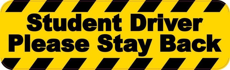 Stickertalk Student Driver Please Stay Back Vinyl Sticker 10 Inches By 3