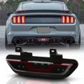 Acanii For 2015-2021 Ford Mustang Black Housing Smoked Lens W Red Led Tube Parking Light Reverse Back Up Lamp Assembly 