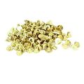 Uxcell 5mmx5mm Brass Plated Chicago Screws Binding Posts Docking Rivet 50pcs