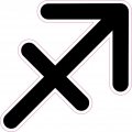 Stickertalk Sagittarius Symbol Vinyl Sticker 4 Inches By 
