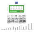 480 Pcs 2 4 Machine Screws Phillips Pan Cross Head Bolts Assortment Kit 304 Stainless Steel Silver For Wall Socket Household