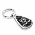 Ipick Image Compatible With Ram 2500 Logo Real Black Carbon Fiber Chrome Metal Teardrop Key Chain Key-ring