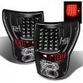 Akkon For 07-13 Toyota Tundra Pickup Truck Black Bezel Rear Led Tail Lights Brake Lamps Replacement Pair 