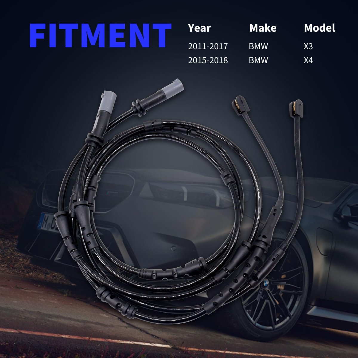Brake Pad Wear Sensor Kit 34356790303 34356790304 For Bmw F25 X3 2011 2017 And F26 X4 2015 2018 Front Rear 2 Piece Set