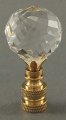 Crystal Faceted Ball 30mm 1 18 Lamp Finial With Choice Of Base Finishes 2 Inch High Gold 