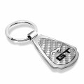 Ipick Image Made Clear Dome Real Silver Carbon Fiber Chrome Metal Teardrop Key Chain With Logo For Ford Mustang Gt