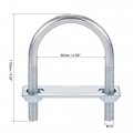 Uxcell Round U-bolt 1 Set 2 56 65mm Inner Width 110mm Length Steel M10 With Nut Plate