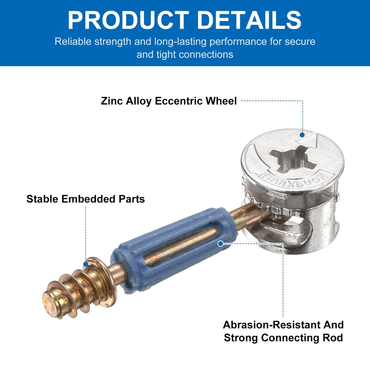 25 Set Cam Locking Screws And M6x40mm Furniture Connecting Fitting 15x11 2mm Bolts Dowels For Table Cabinet Assembly Pale Blue