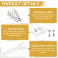 U Shape Square Tube Clamp 100x50mm Shaped Bracket 304 Stainless Steel Strap With Bolt Plate Nuts And Wrench For Pipes Door