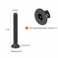 Uxcell 10-24x1-1 2 Flat Head Socket Cap Screws 10 9 Grade Carbon Steel Hex Countersunk Screw Bolts Machine Fasteners Fully