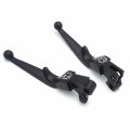Httmt Black Brake Clutch Hand Levers Compatible With 96-03 Xl Sportster 883 1200 96-12 Softail
