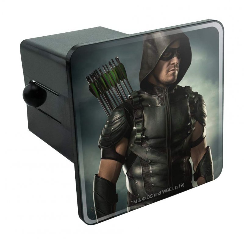 Arrow Tv Series Character Art Tow Trailer Hitch Cover Plug Insert For 2 In Receivers Black Abs Plastic With Uv Resistant Resin