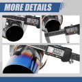 Universal 2 25 Inches Straight-through Muffler With Double Walled Round Burnt Tip Stainless Steel