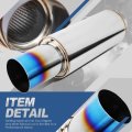 Universal 2 25 Inches Straight-through Muffler With Double Walled Round Burnt Tip Stainless Steel
