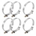Uxcell 6pcs 107mm-115mm Stainless Steel T-bolt Hose Clamp For Fuel Pump Filter Plumbing