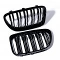 Astra Depot Glossy Black Twin Bars Kidney Grille Compatible With Bmw X1 E84 09-14 Sdrive16d 16i 18i Sdrive18d Sdrive20d