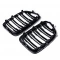 Astra Depot Glossy Black Twin Bars Kidney Grille Compatible With Bmw X1 E84 09-14 Sdrive16d 16i 18i Sdrive18d Sdrive20d